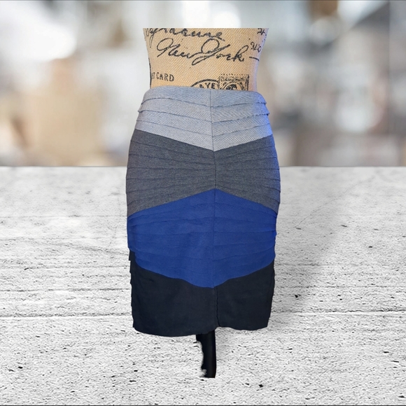 Aryn K color block bodycon skirt size L - Picture 3 of 14